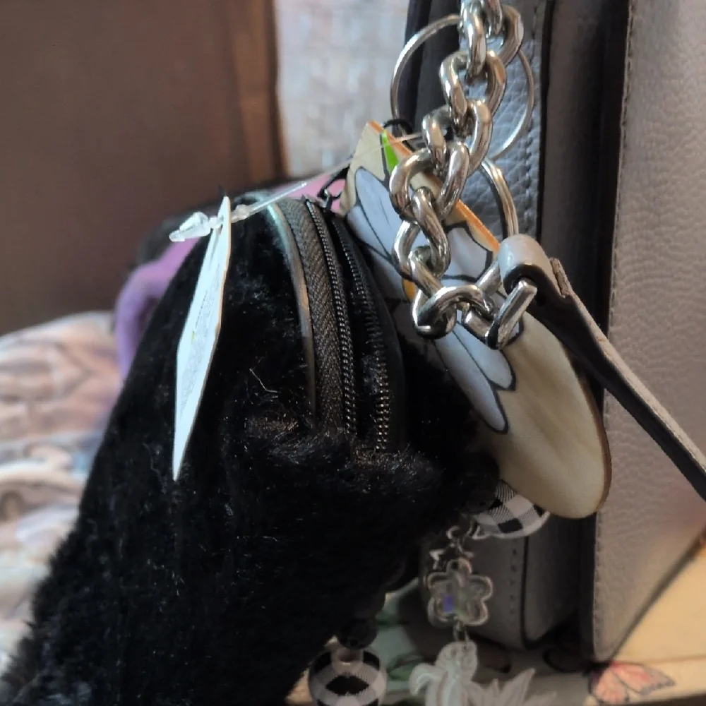 kate spade Gray Crossbody Bag with Silver Chain
